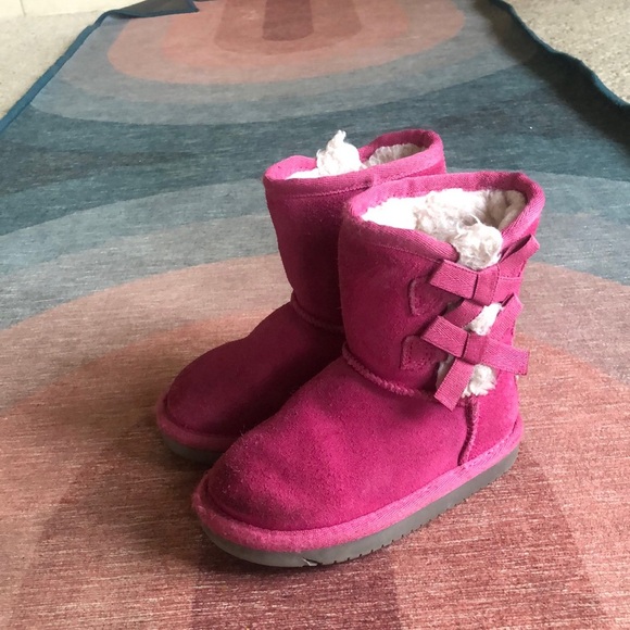 Koolaburra UGG Pink Bow Winter Boots - Picture 3 of 13